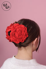 3D Red Rose 12CM Hair Claws