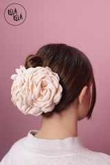 3D Cream Rose 12CM Hair Claws