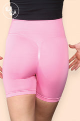 Stretchy pink gym shorts with scrunch back 