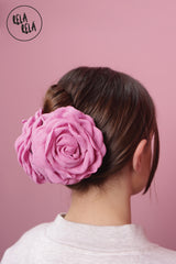 3D Pink Rose Style 12CM Hair Claws