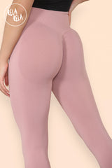 Scrunch Bum High Waisted Leggings in Dust Pink front