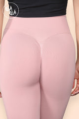 Scrunch Bum High Waisted Leggings in Dust Pink back