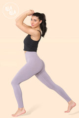 Scrunch Bum High Waisted Leggings in Lilac side