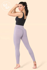 Scrunch Bum High Waisted Leggings in Lilac back