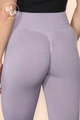 Scrunch Bum High Waisted Leggings in Lilac front