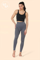 Scrunch Bum High Waisted Leggings in Charcoal front 2