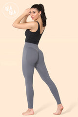 Scrunch Bum High Waisted Leggings in Charcoal side
