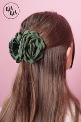 3D Emerald Rose 9CM Hair Claws