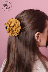 3D Mustard Rose 9CM Hair Claws