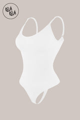 white seamless sculpting bodysuit with thin straps