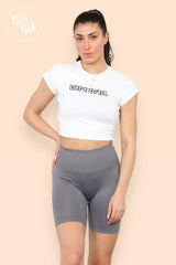 Womens scrunch bum cycling shorts in charcoal