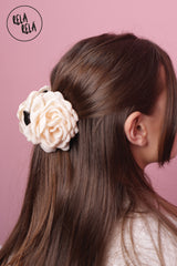 3D Cream Rose 9CM Hair Claws