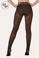 Viral Winter Stretchy High Waisted Thermal Leggings – Lined Pantyhose in Brown/Black