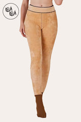 Viral Winter Stretchy High Waisted Thermal Leggings – Lined Pantyhose in Brown/Black