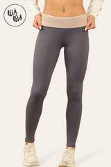 Detail of fleece lined interior fabric on warm leggings for women