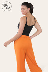 Womens Wardrobe Essential Stretchy Cropped Cami Top in Black back