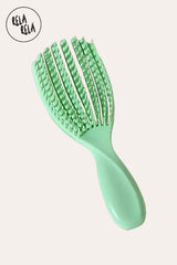 Green Pain-Free Detangler Hair Brush with Flexible Bristles for Wet & Dry Hair