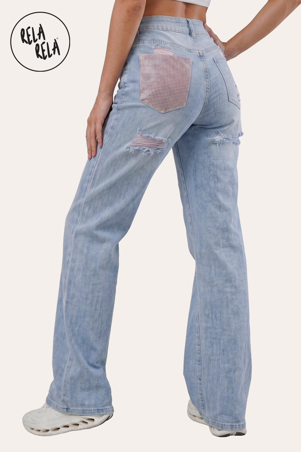 Back Pocket Ripped Viral Stretchy Jeans | Fashionable Jeans for Women | RELA RELA Jeans