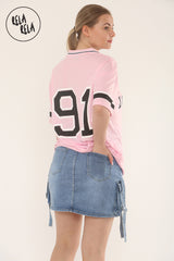 Flap Pocket Cargo Style Denim Skirt With Tassel Detail