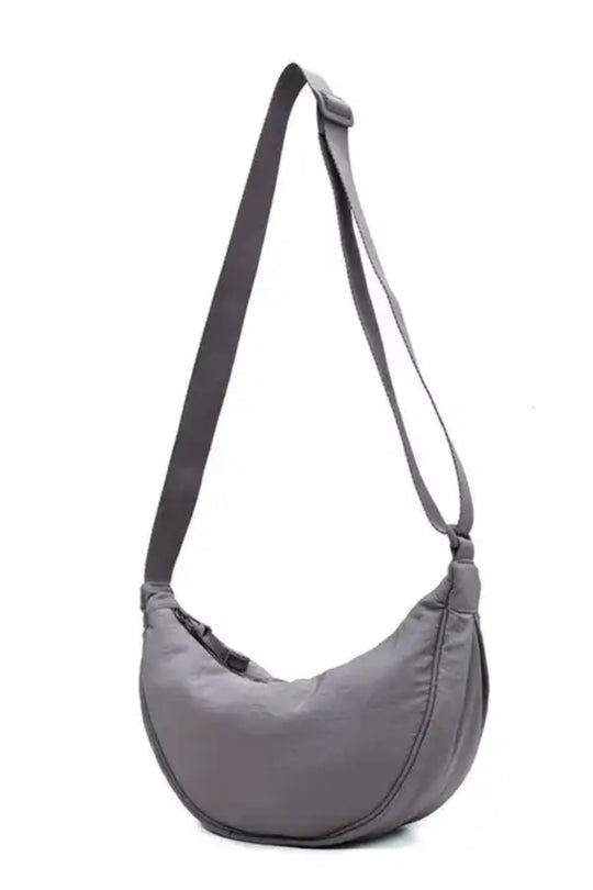 Dumpling High Capacity Shoulder Bag With Adjustable Straps in Grey
