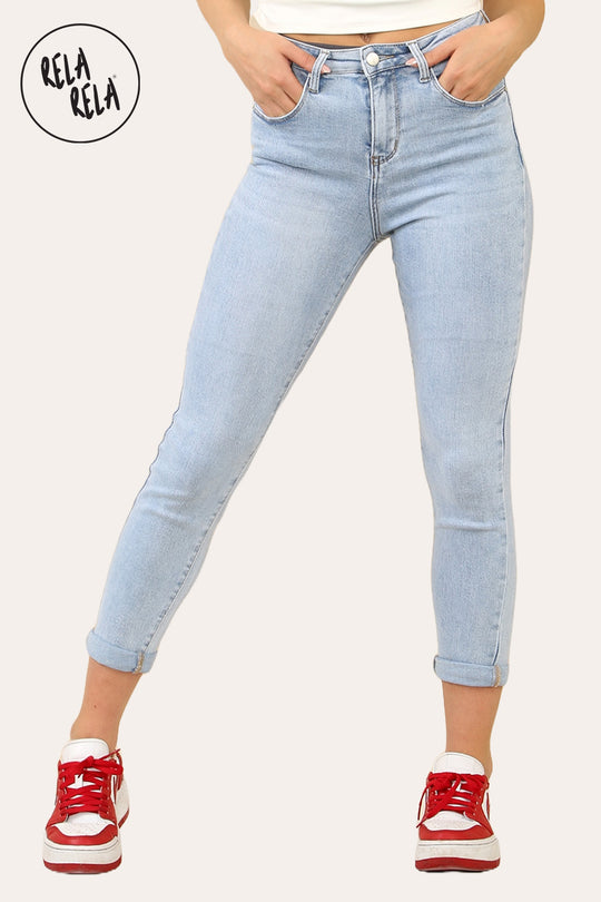 Petite Cropped Jeans with Viral Stretch Skinny Fit in Light Blue