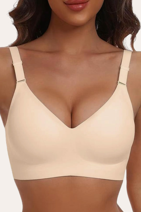 Non Wired Seamless Full Coverage Soft Padded Bra in Nude