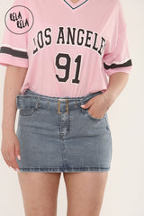 Belted Stretchy Micro Denim Skirt UK Womens Clothing Denim Wear