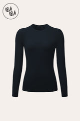 Flat lay of black double lined long sleeve t-shirt for everyday wear