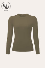 Flat lay of mocha double lined long sleeve t-shirt for everyday wear
