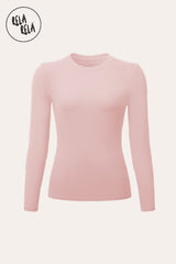 Flat lay of pink double lined long sleeve t-shirt for everyday wear