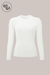 Flat lay of white double lined long sleeve t-shirt for everyday wear