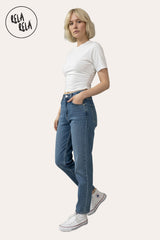 Side view of Women's Short Sleeve White Cinched Waist T-Shirt, Flattering Fit