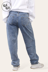 Womens Slouchy Fit Full Length Denim Jeans back