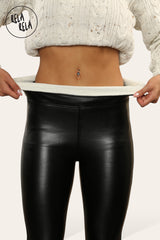 Fleece Lined High Waisted Faux PU Leather Leggings 4