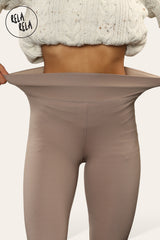 stretchy waistband on black thermal leggings with sculpt shaping