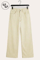 Flat lay of the Lemon stretchy wide leg dad fit jeans in a pastel tone, showcasing the premium denim texture and authentic 90s-inspired cut.