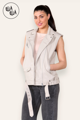 Longline-Sleeveless-Lapel-Faux-Leather-Biker-Jacket-Outwear-Coat-Stone-front