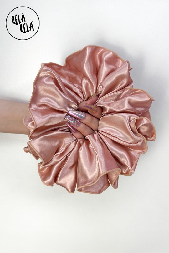 XXL Giant Satin Scrunchie in Rose Pink