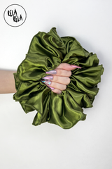 XL Giant Satin Scrunchie in Khaki
