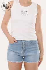 High Waisted Sparkle Shorts for Women with All Over Rhinestones