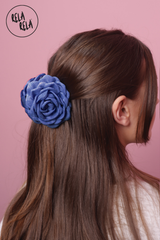 3D Royal Blue Rose 9CM Hair Claws