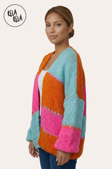 Orange Oversized Balloon Sleeve Cardigan Side view