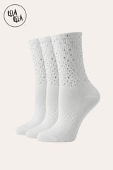 Everyday Rhinetone Detailed Cotton Trainer Ankle High Socks