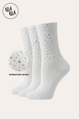 Everyday Rhinetone Detailed Cotton Trainer Ankle High Socks