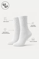 Everyday Rhinetone Detailed Cotton Trainer Ankle High Socks
