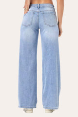 Light Blue Viral Dad Fit Style Straight Leg Jeans
