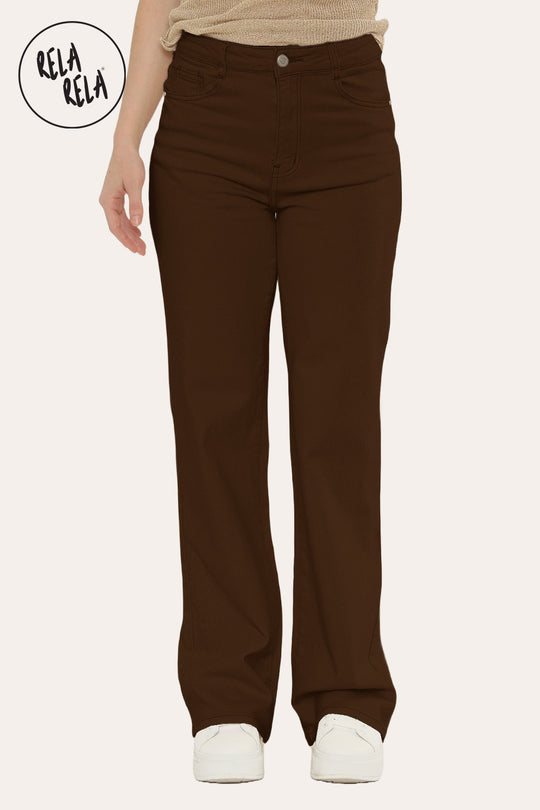 Viral Stretchy Straight Leg Jeans Soft Fit in Chocolate