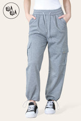 Grey Essential Cargo Joggers Trousers front