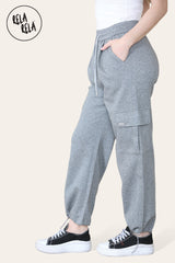 Grey Essential Cargo Joggers Trousers side