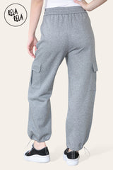 Grey Essential Cargo Joggers Trousers back